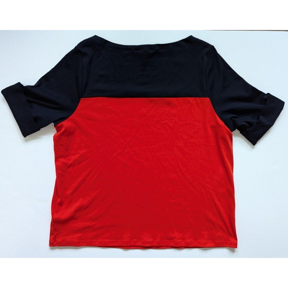 Lauren Ralph Lauren Women's 3x Boat Neck Short Sleeve Red Blue USA Tee Shirt